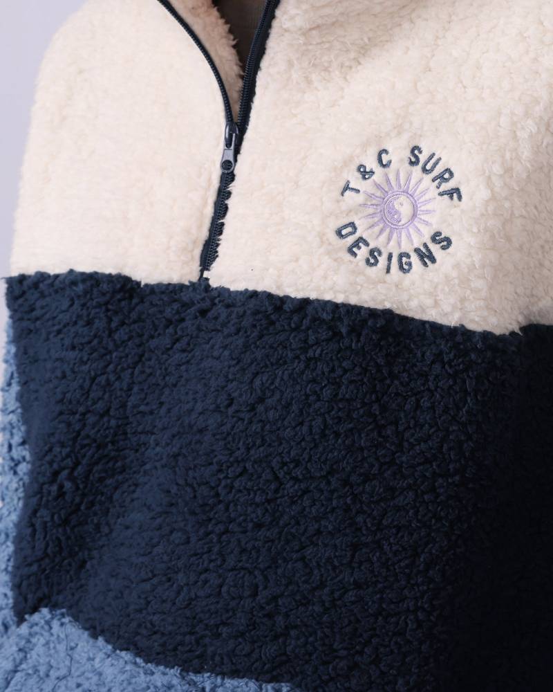 Blockout 1/4 Zip Sherpa - Blue