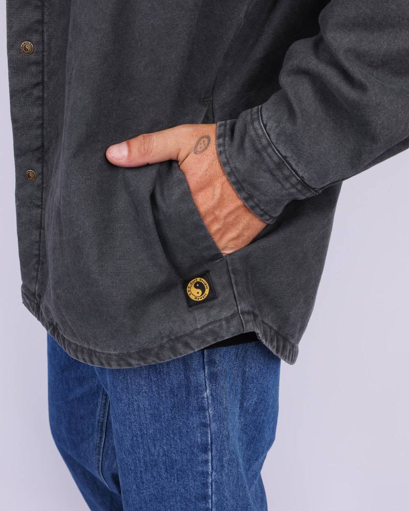 Kauai Hooded Canvas Jacket - Charcoal