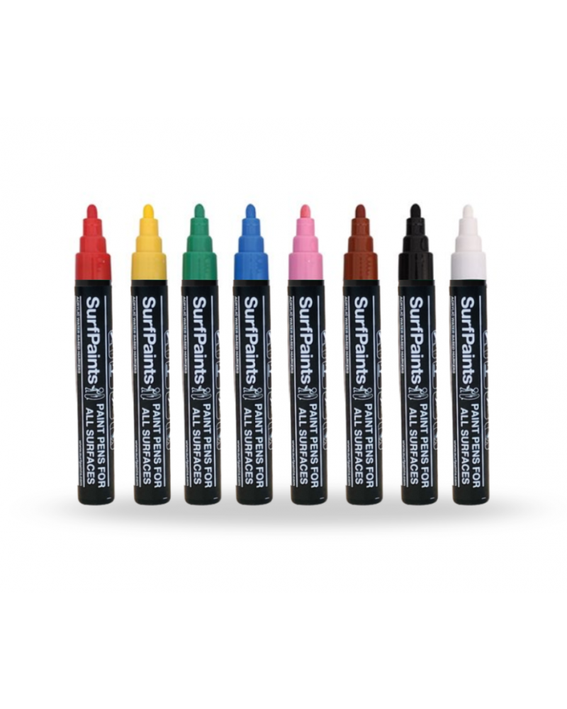 Primary Acrylic Paint Pens – 4mm Durable Bullet Nibs for All Surfaces – Premium Japanese Quality