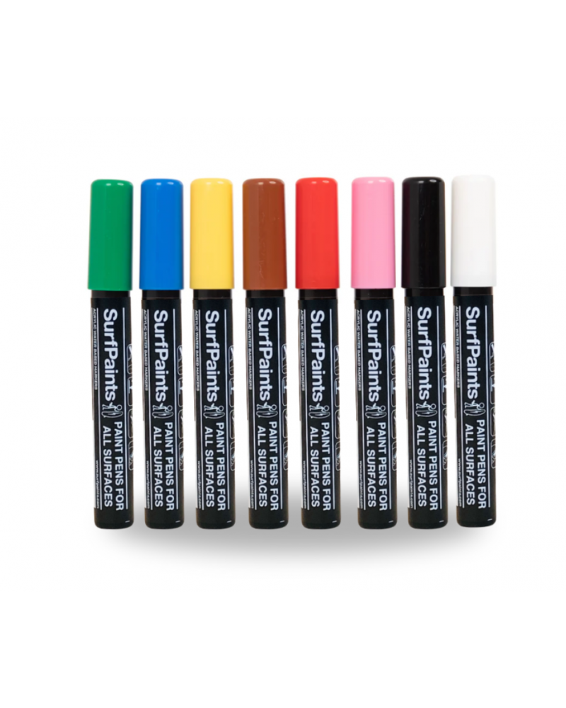 Primary Acrylic Paint Pens – 4mm Durable Bullet Nibs for All Surfaces – Premium Japanese Quality