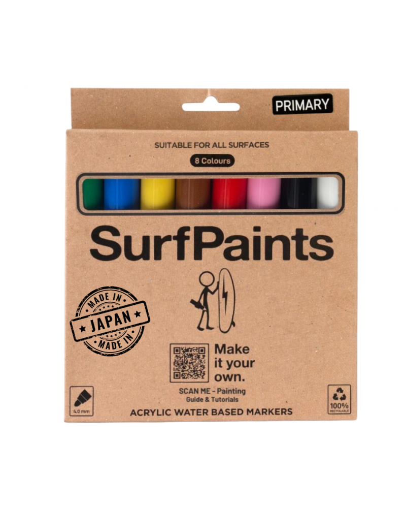 Primary Acrylic Paint Pens – 4mm Durable Bullet Nibs for All Surfaces – Premium Japanese Quality