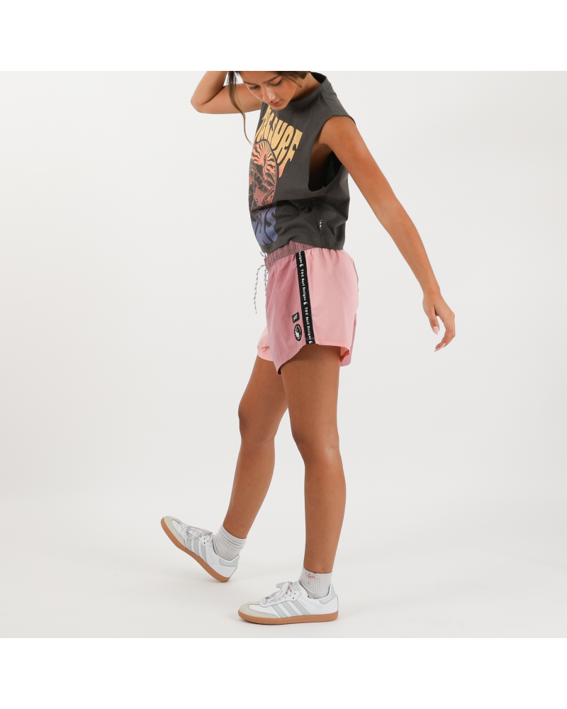Model side view shorts
