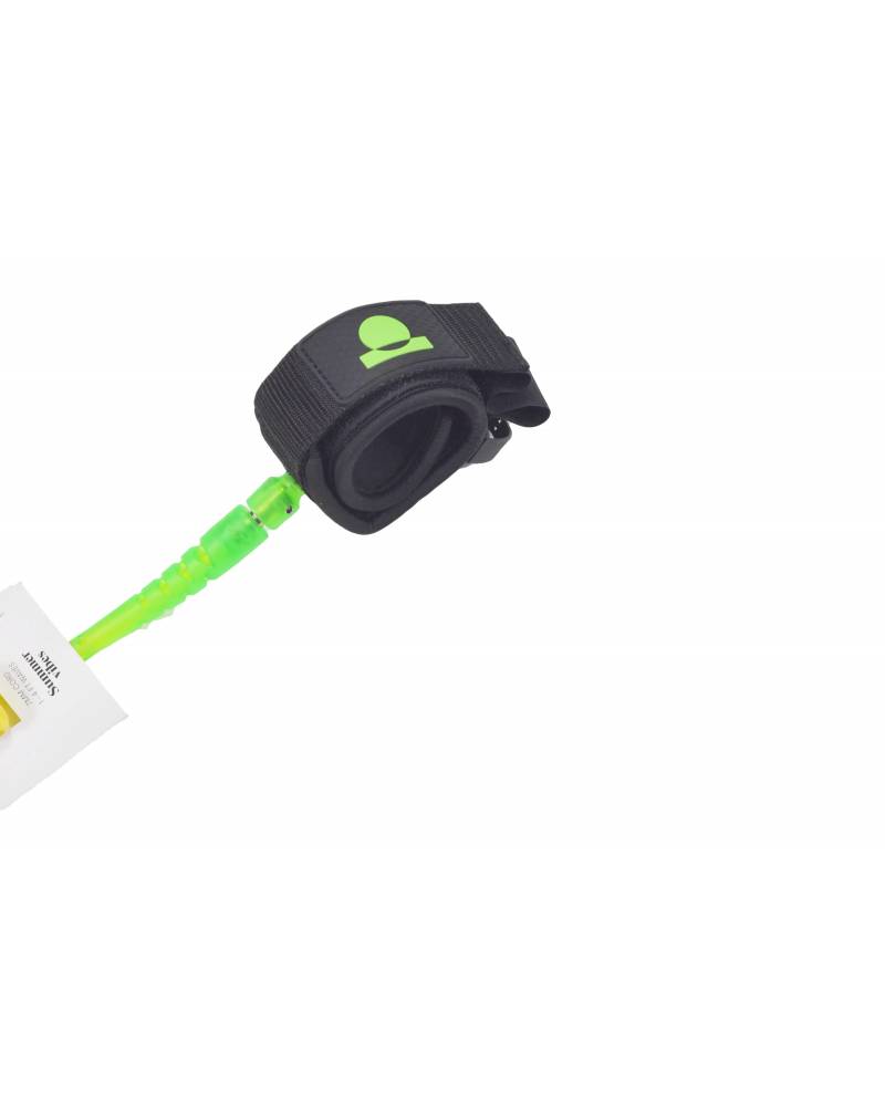 Summer vibes Session Bodyboard Bicep Coil Leash - Green Fluro - Summer vibes
