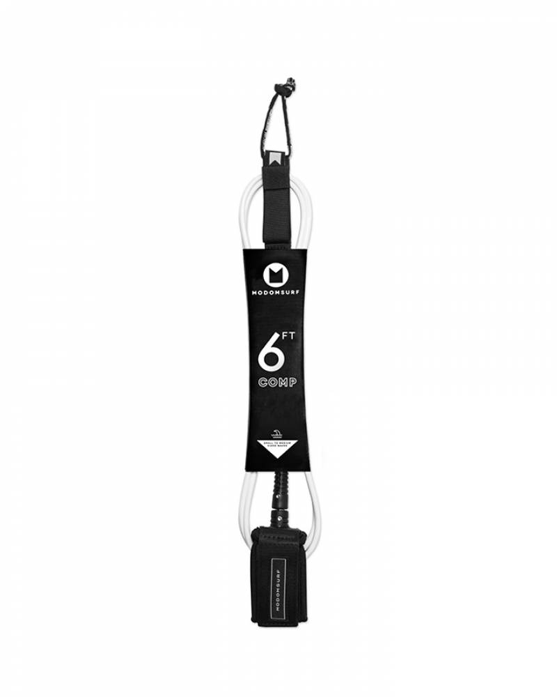 6'0 White/Black Comp Leash