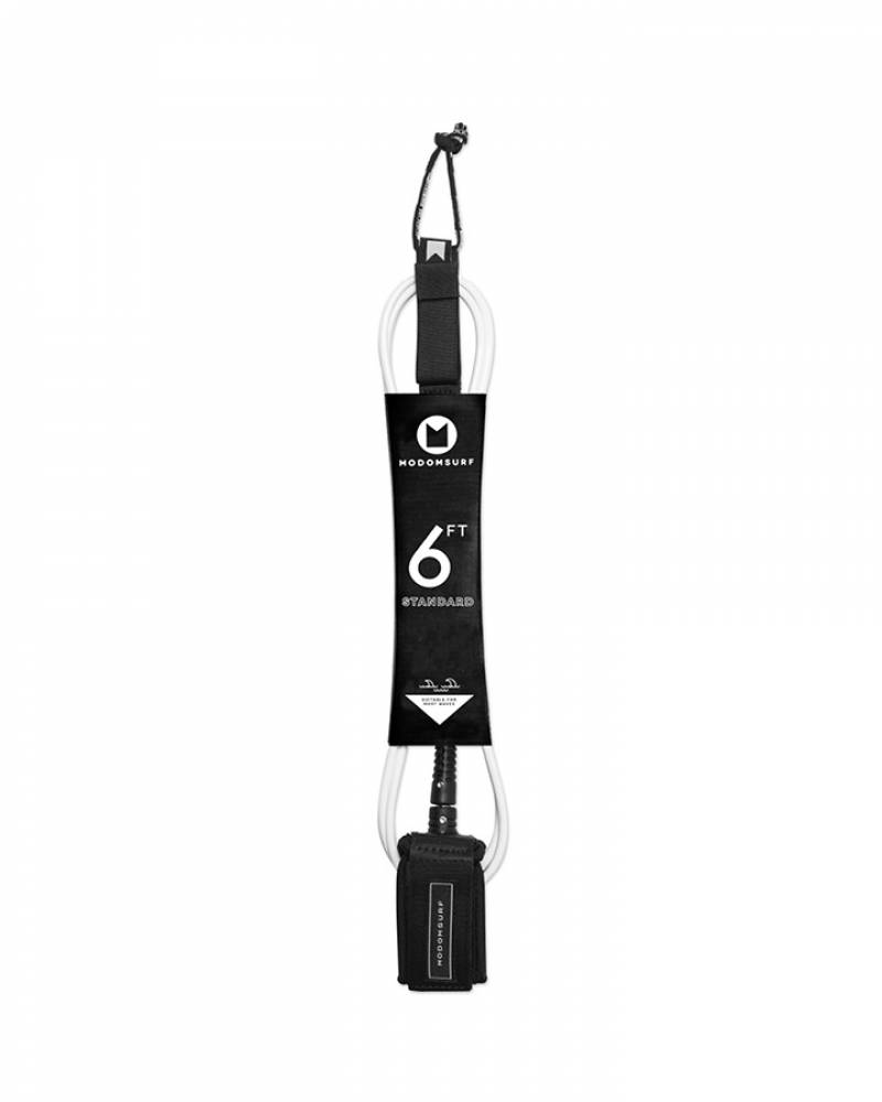 6'0 White/Black Standard Leash