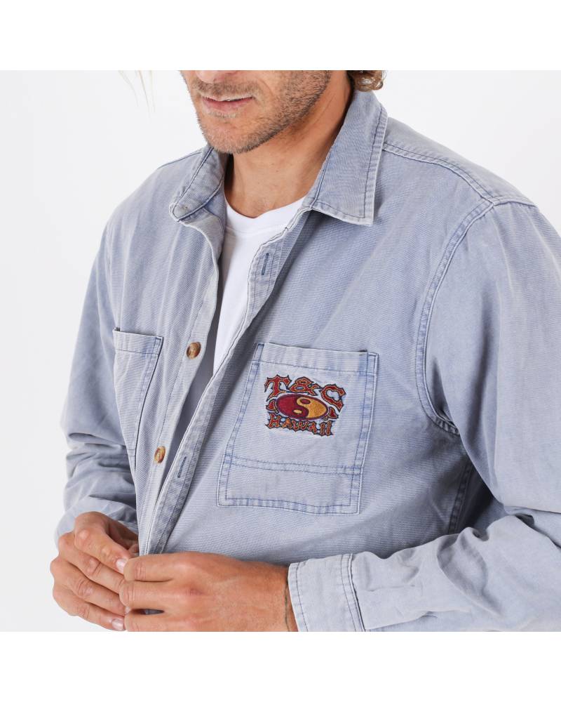 Dawn L/S Canvas Overshirt - Ocean