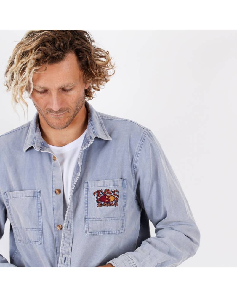 Dawn L/S Canvas Overshirt - Ocean
