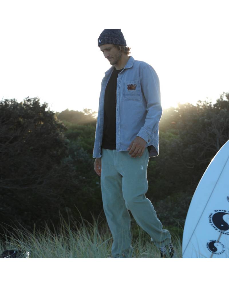 Dawn L/S Canvas Overshirt - Ocean
