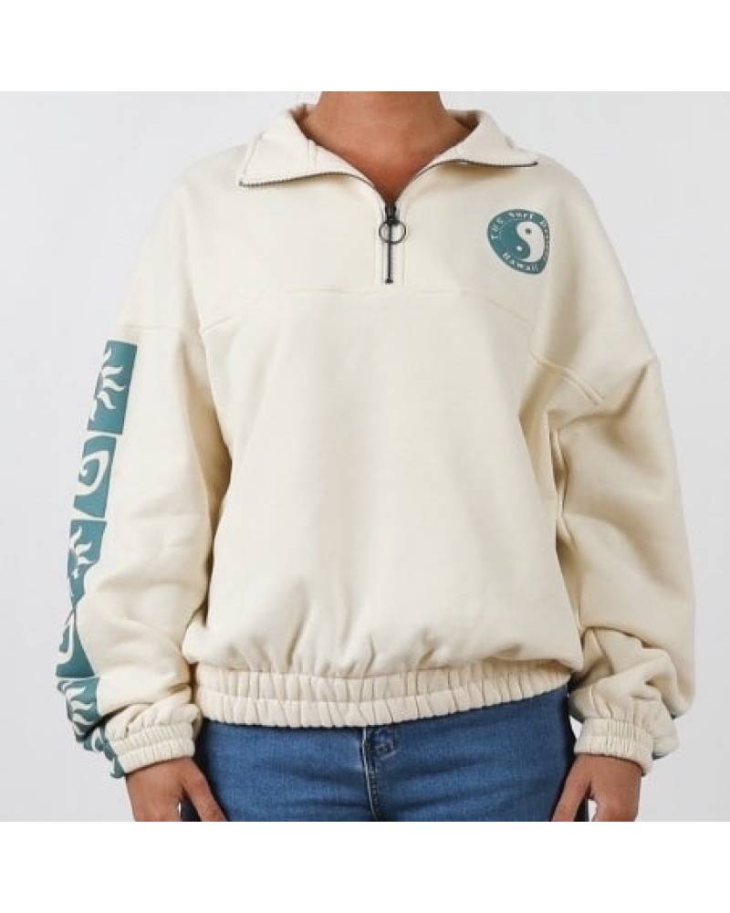 Retro Sun Half Zip Fleece - Snow