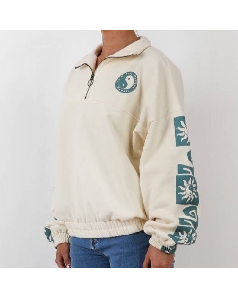 Retro Sun Half Zip Fleece - Snow