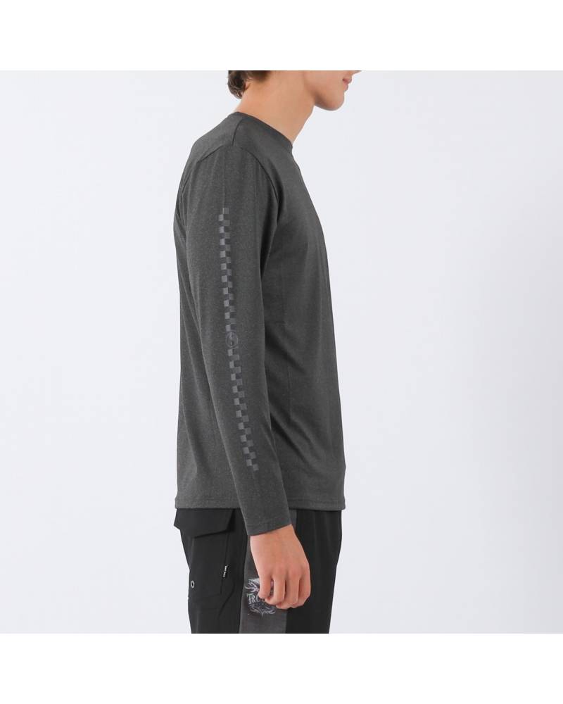 Checker L/S Surf Tee UPF 50+ - Black Heather