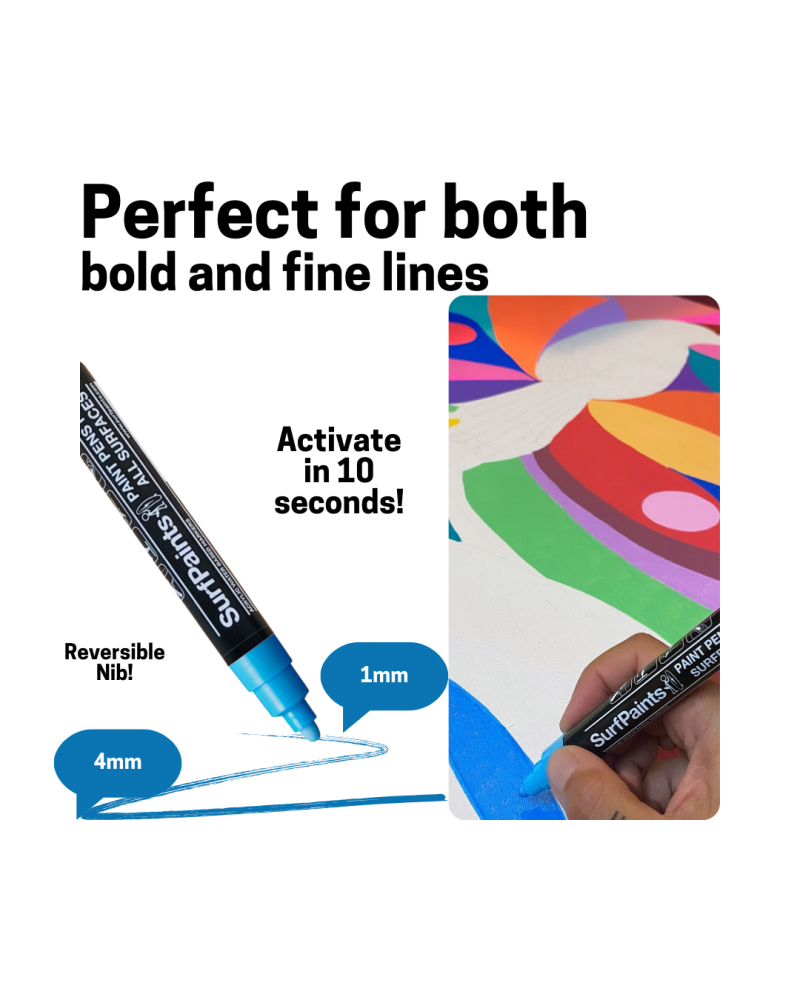 Fluro Acrylic Paint Pens - 4mm Durable Bullet Nibs for All Surfaces – Premium Japanese Quality