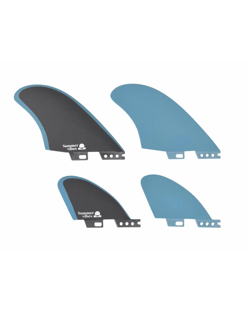 Summer vibes Quad Mid Keel 4-Fin Set FCiiCompatible - Black/Blue