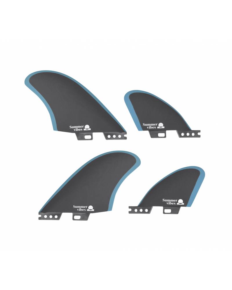 Summer vibes Quad Mid Keel 4-Fin Set FCiiCompatible - Black/Blue