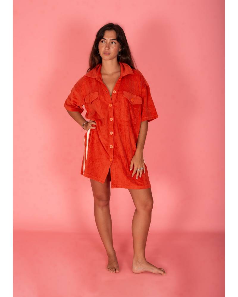 Model wearing Après Surf Dress