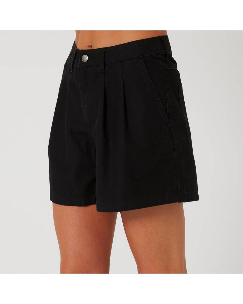Black color utility short