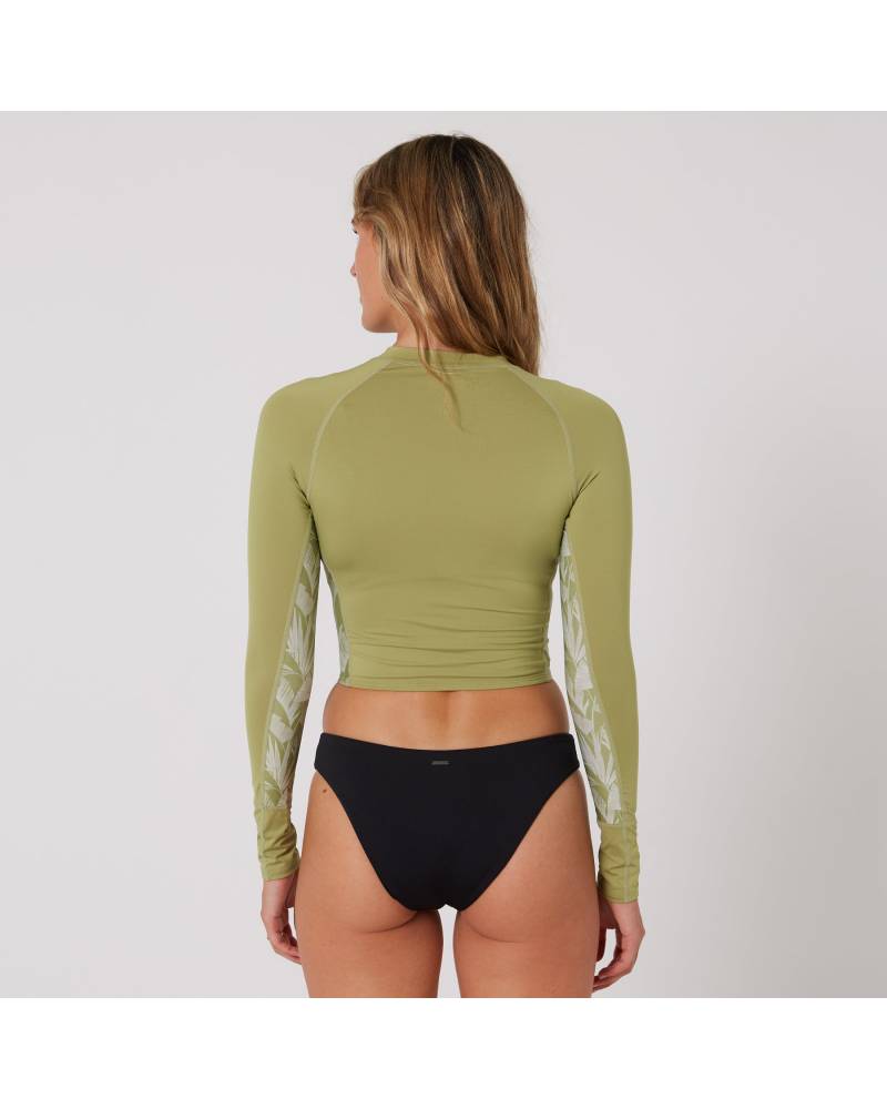 Olive long sleeve crop vest