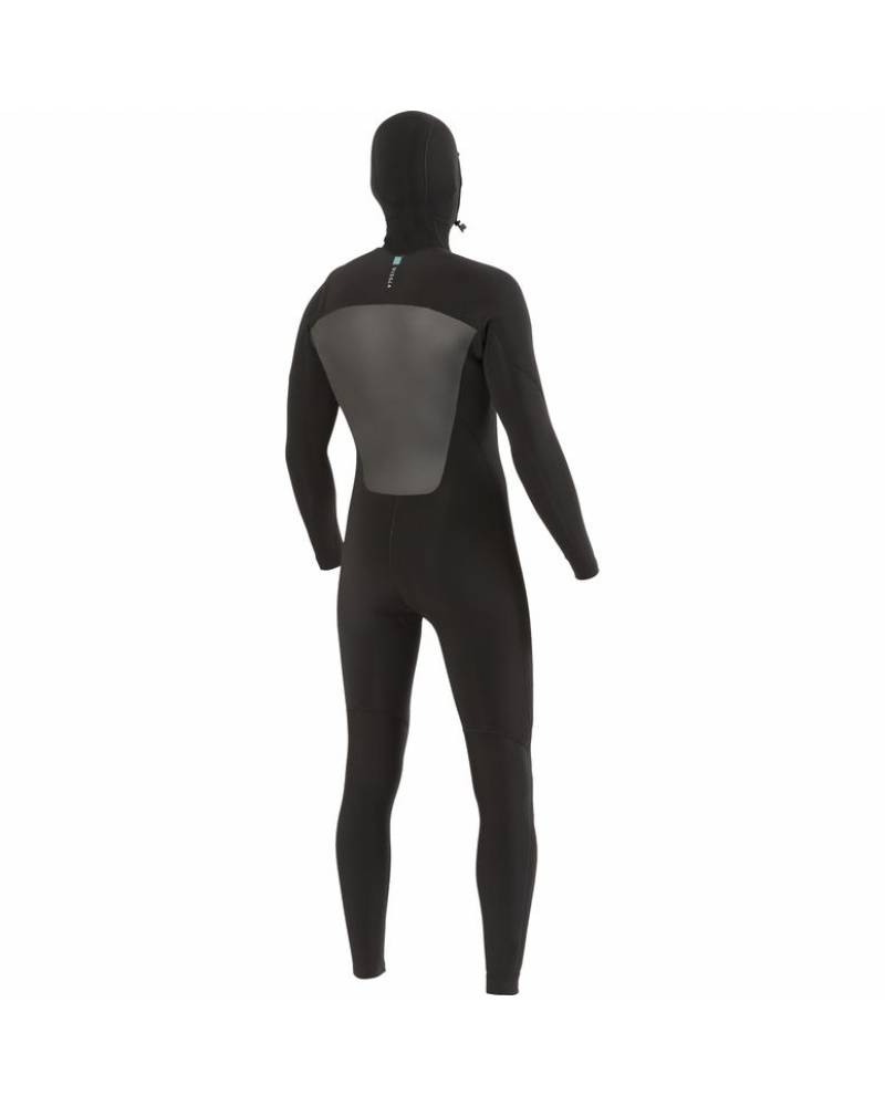 Vissla 7 Seas 5/4 Hooded Chest Zip Men's Wetsuit Steamer - Black - Front
