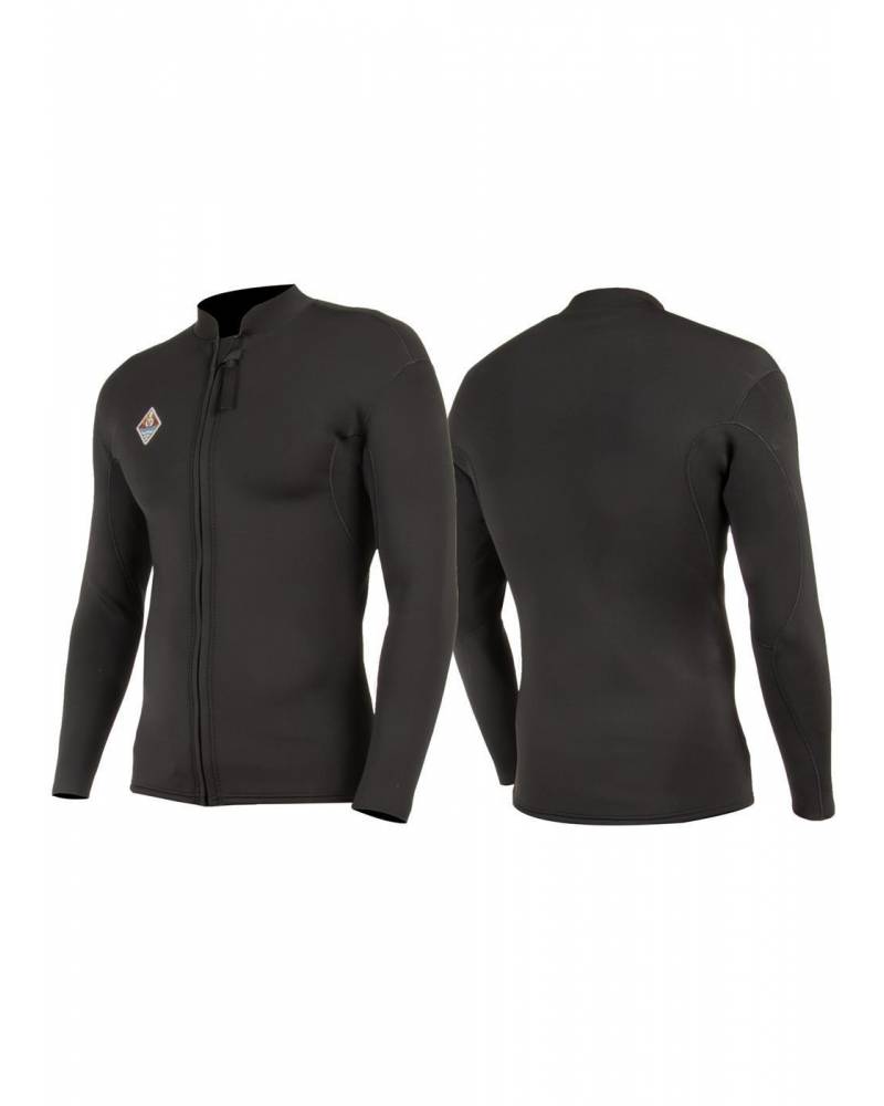 Solid Sets 2mm Front Zip Jacket - Black 3