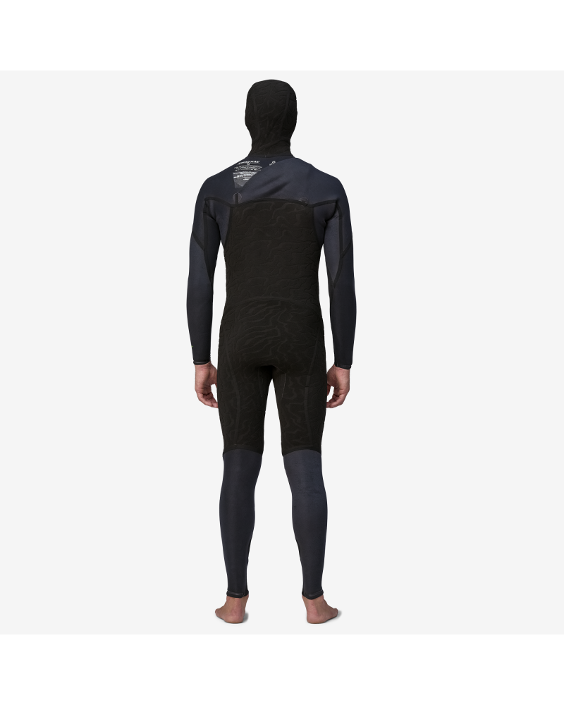 Model wearing wetsuit back