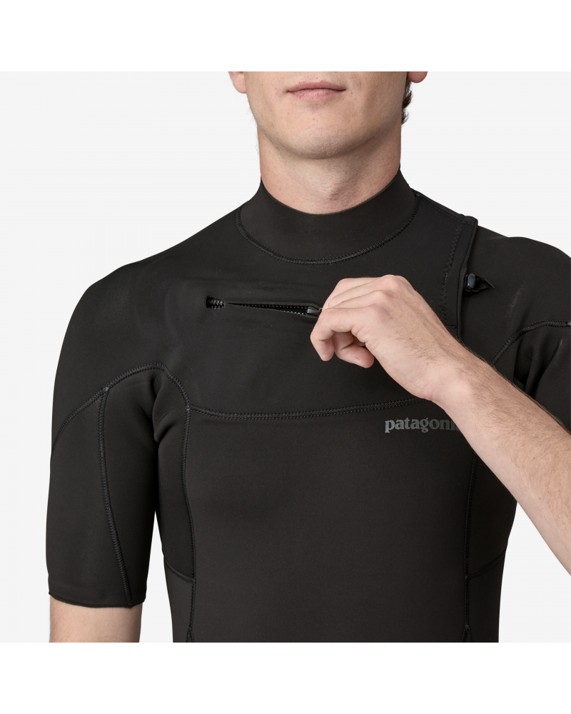 Close-up of front zip