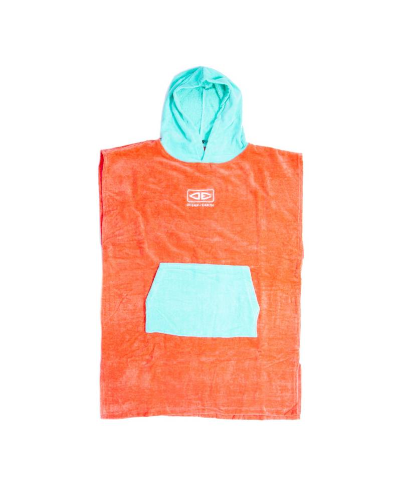 Poncho Towel | Youth Hooded - Coral | Ocean and Earth