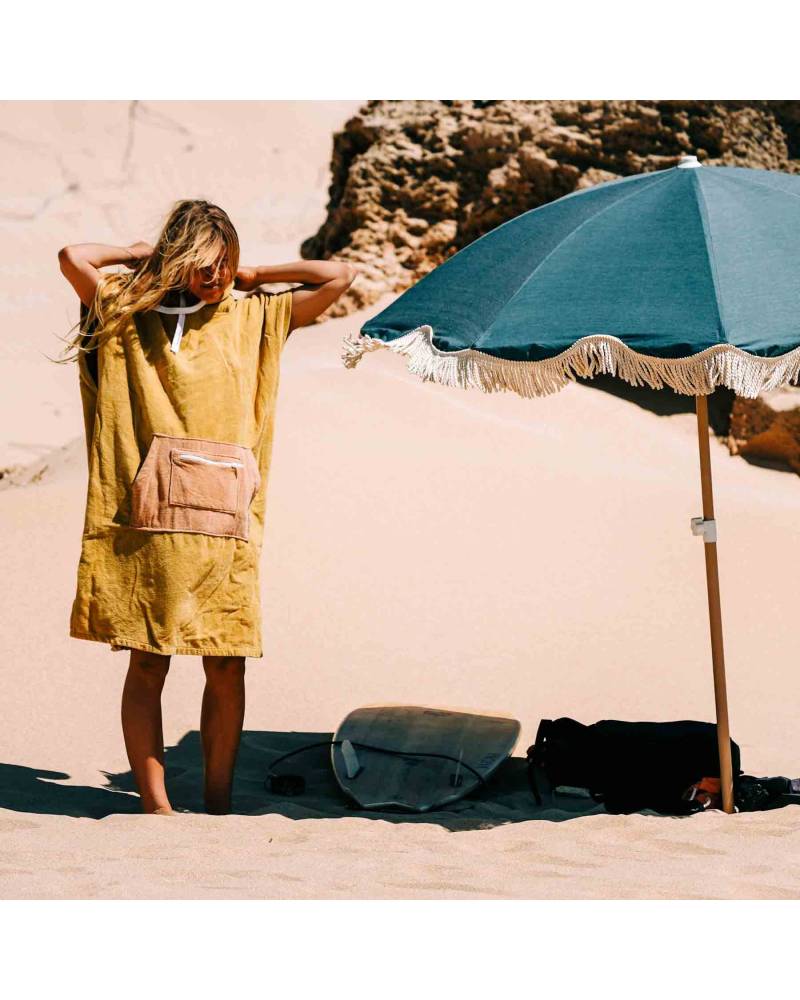 Ocean and Earth Ladies Day Dream Hooded Poncho - Custard 