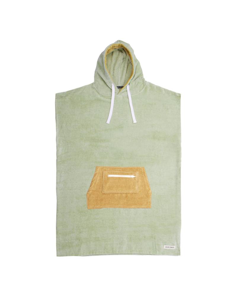 Ladies Day Dream Hooded Poncho - Cucumber