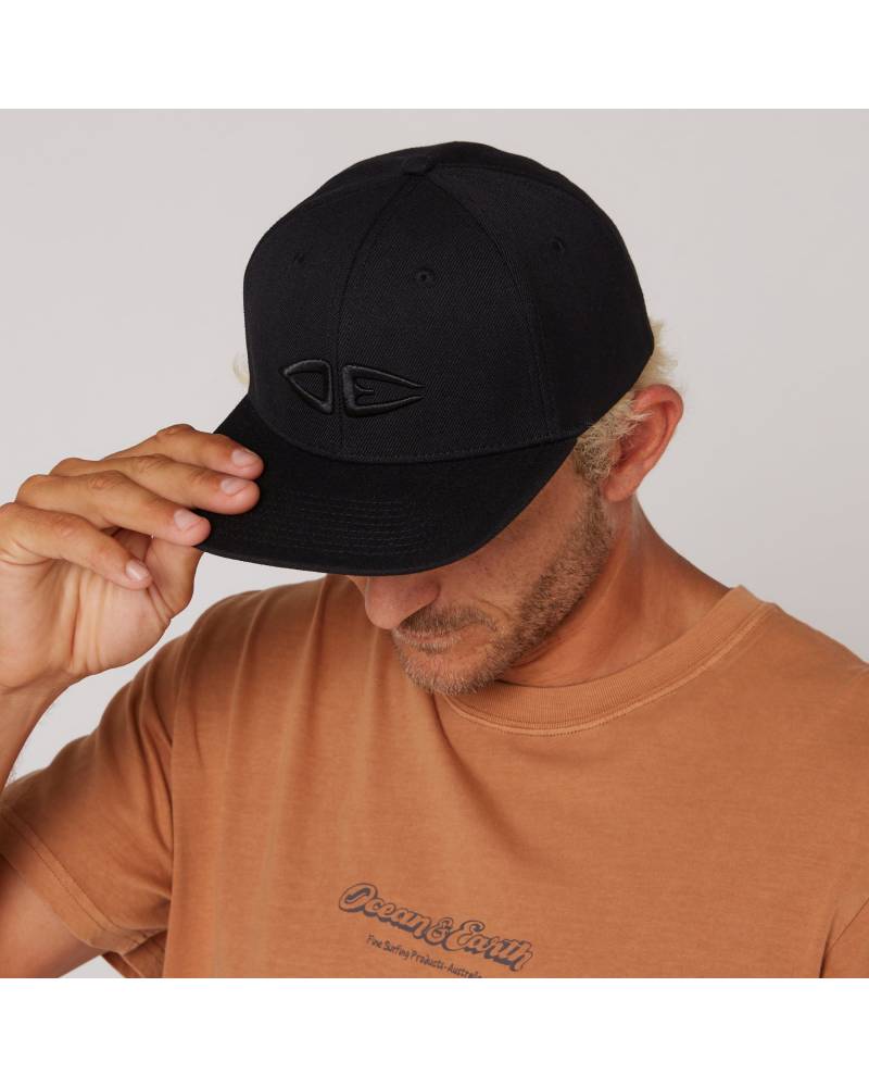 Black cap worn close-up