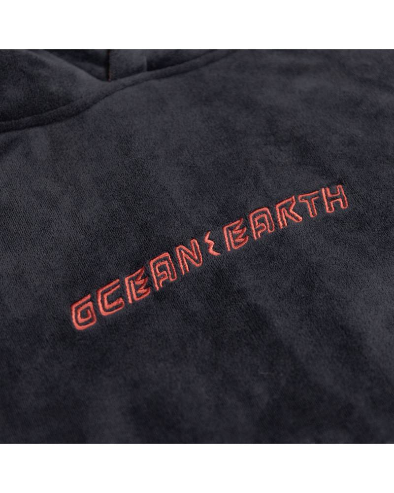 Close-up of dull black poncho