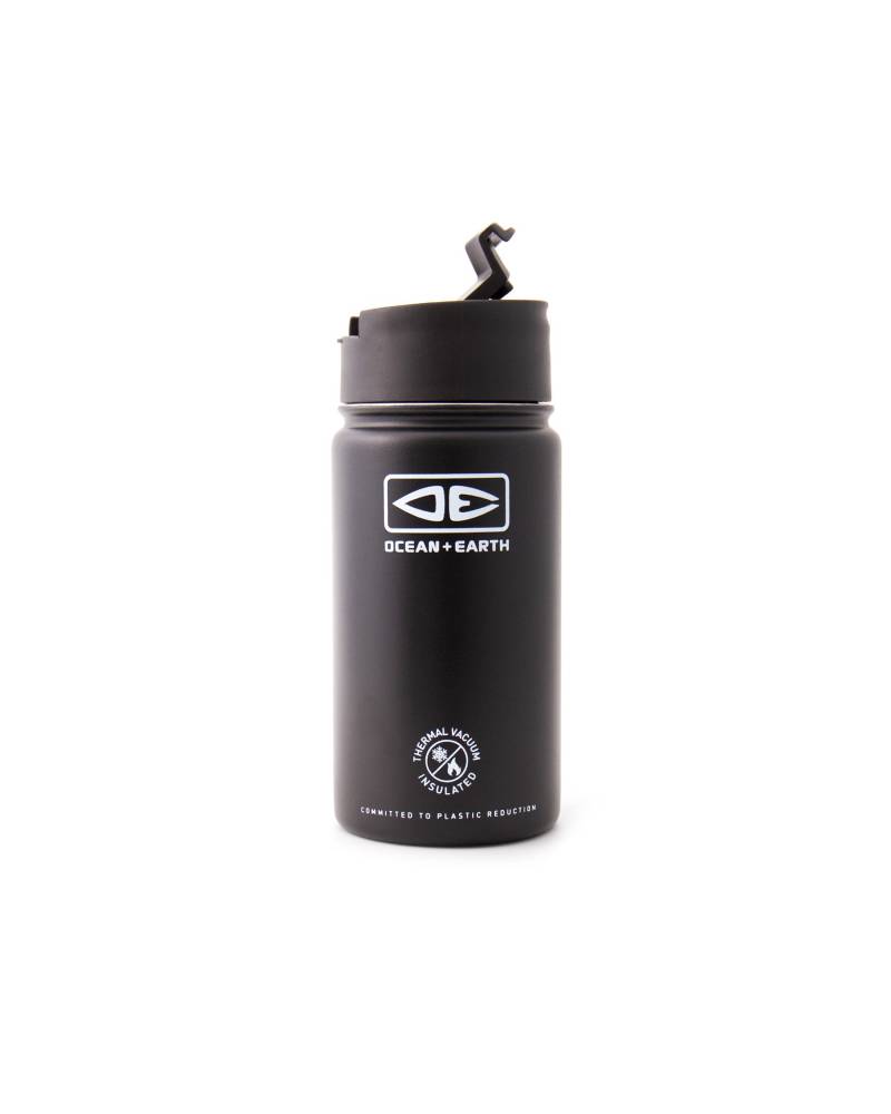 Black Insulated Flip Lid Coffee Mug
