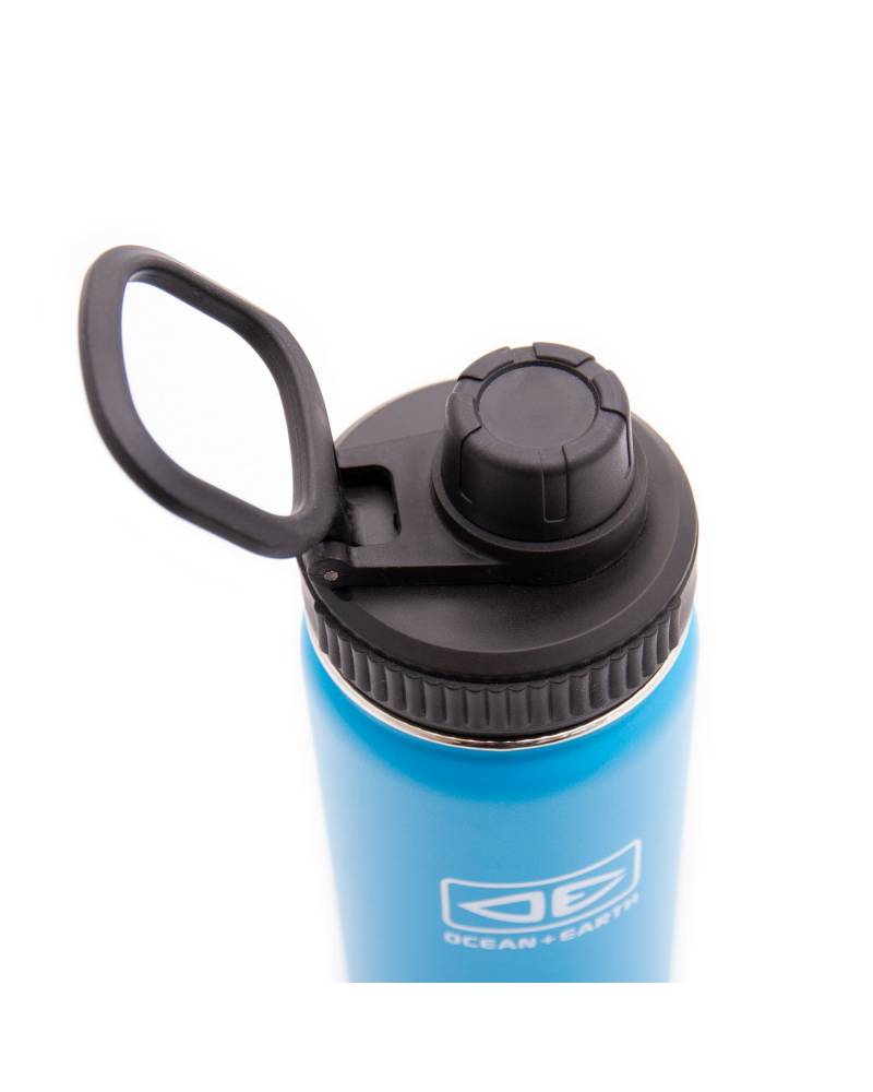 Insulated Screw Top Flask - Blue Side View