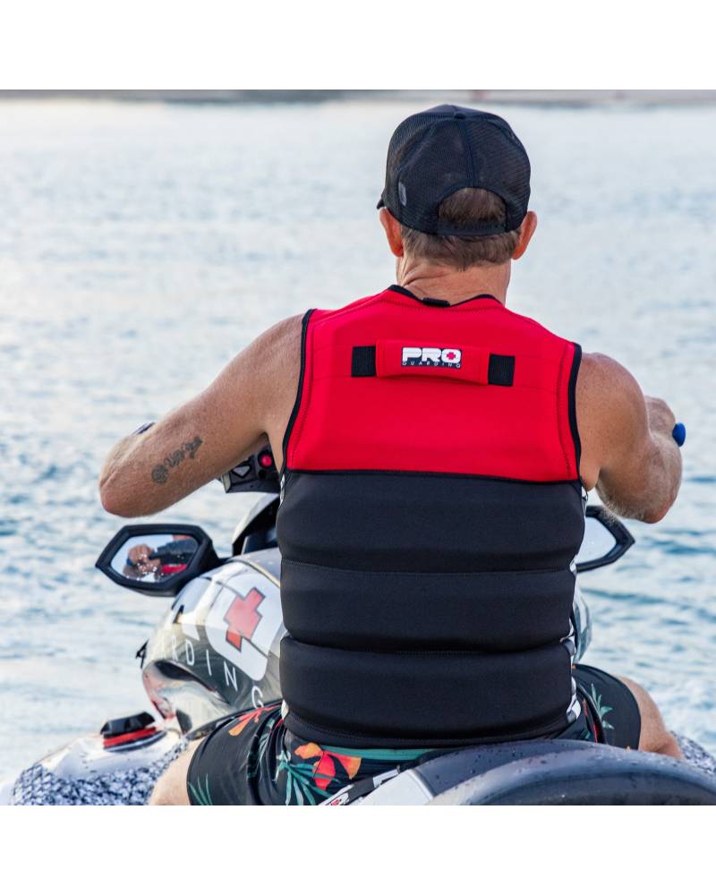 Jet Ski Life Vest - Black and Red