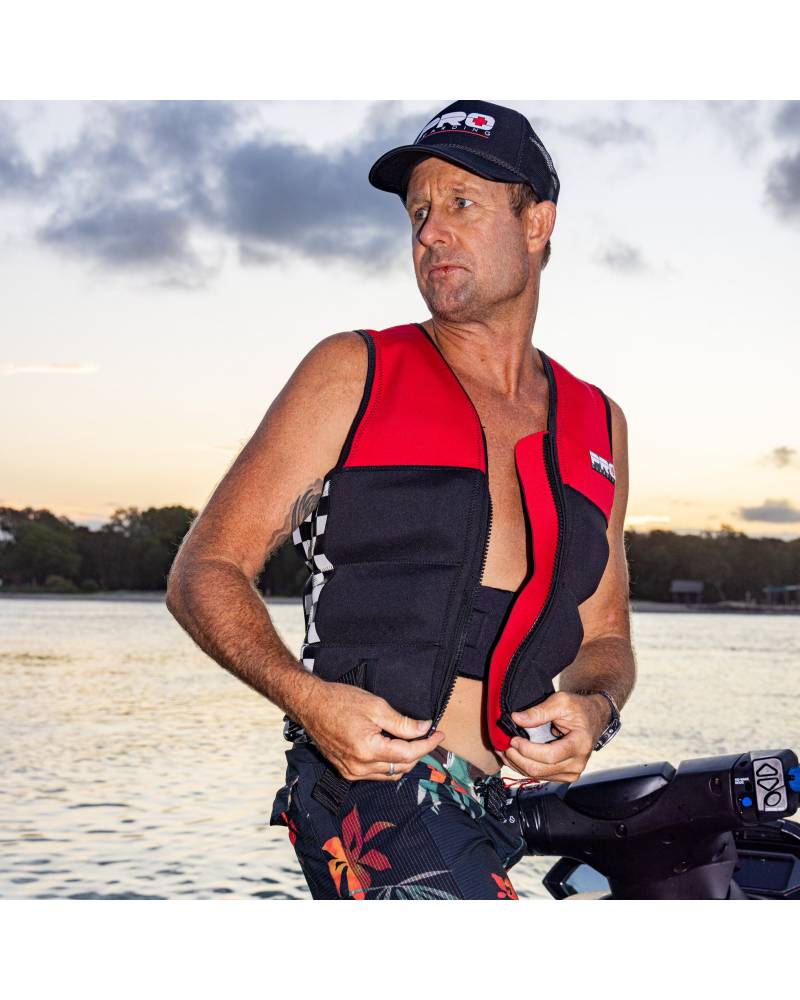 Jet Ski Life Vest - Black and Red