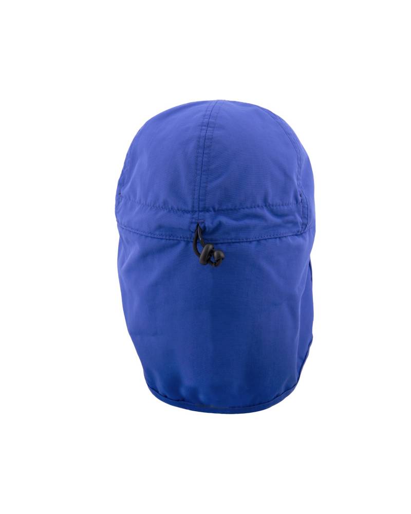 Back view of blue hat