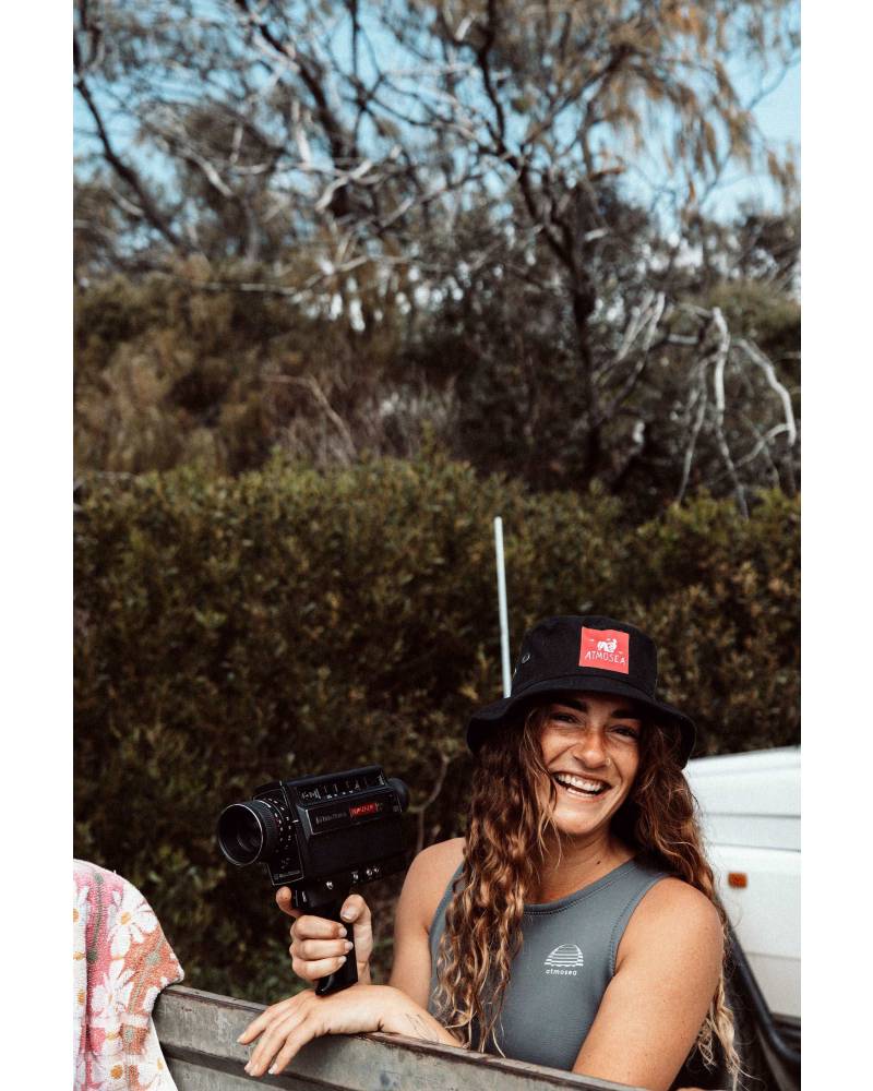 Clear Shot of Hemp Bucket Surf Hat Black
