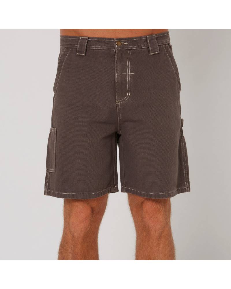 Front view of grey shorts