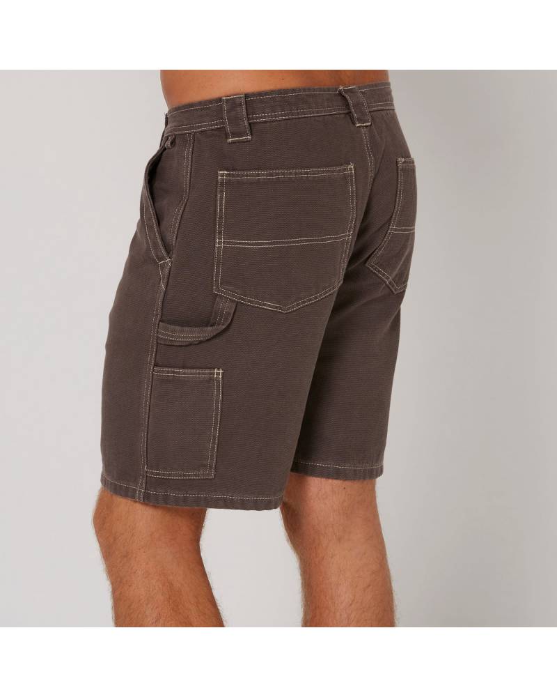Side view of grey shorts