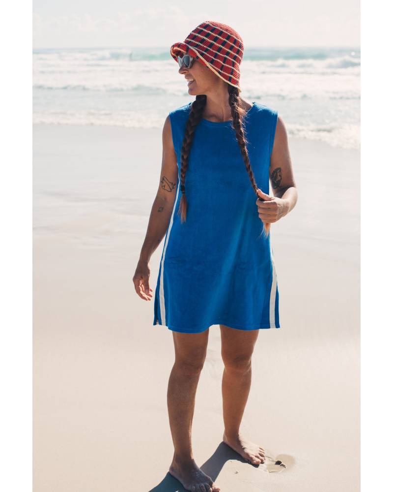 Sporty Terry Dress Cobalt