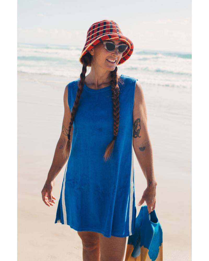 Sporty Terry Dress Cobalt