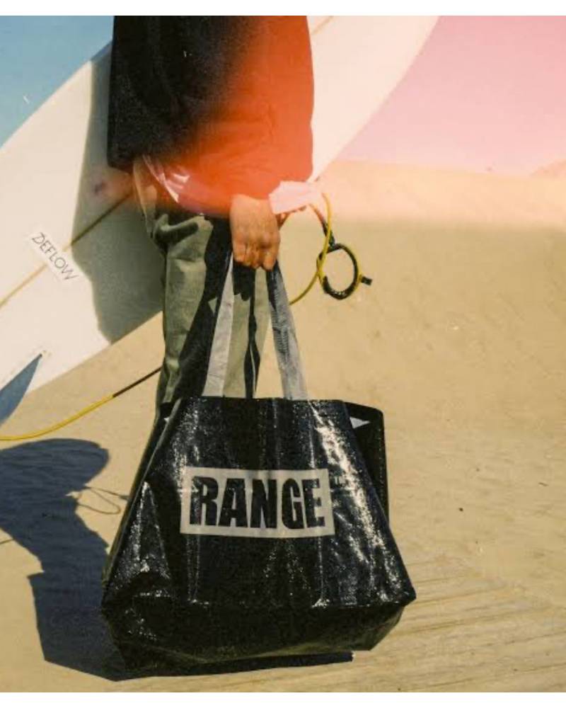 Beach bag with surfboard