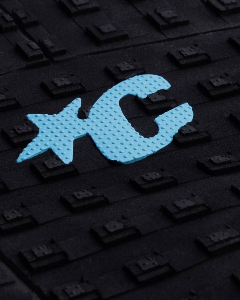 Close-up of logo on traction pad
