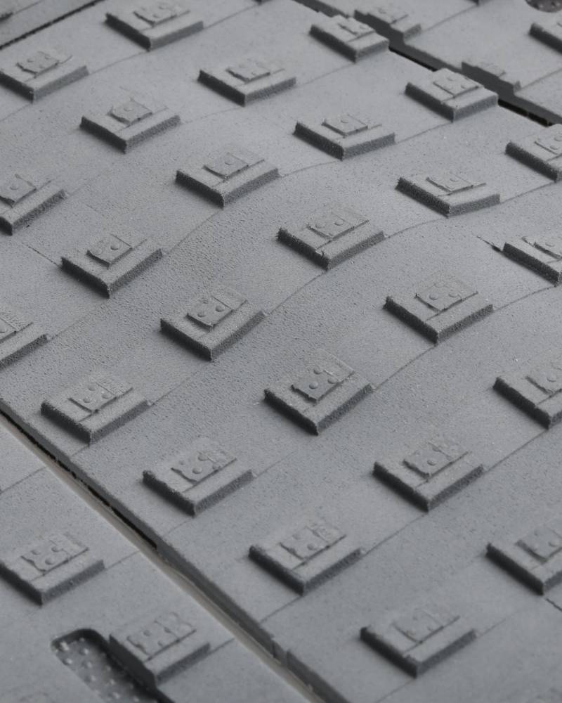 Close-up of grey traction pad