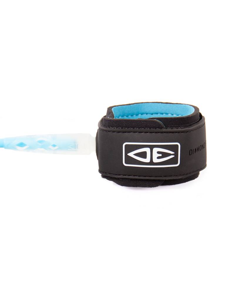 Blue surfboard leash close-up