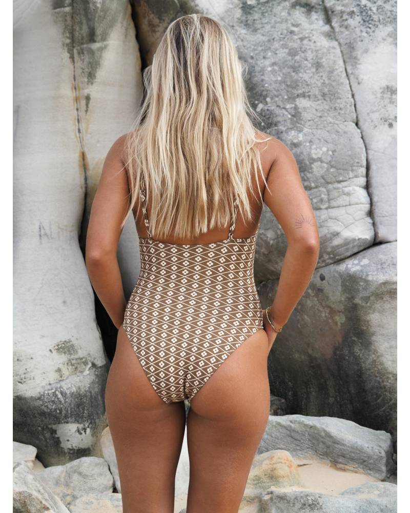 Back view on rocks