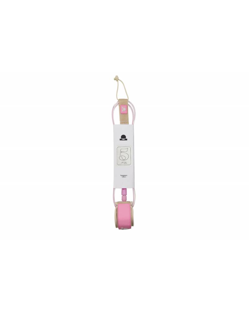 Summer vibes Session 5ft Surfboard Leash Leg rope - Pink - Summer vibes