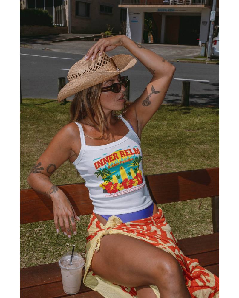 Tourist Tank Singlet | White