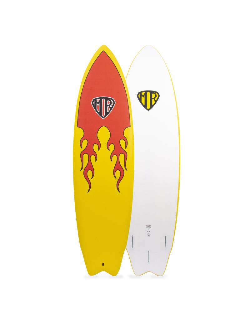 Ocean and Earth | MR Epoxy Twin Fin Softboard 6'8" | Flame