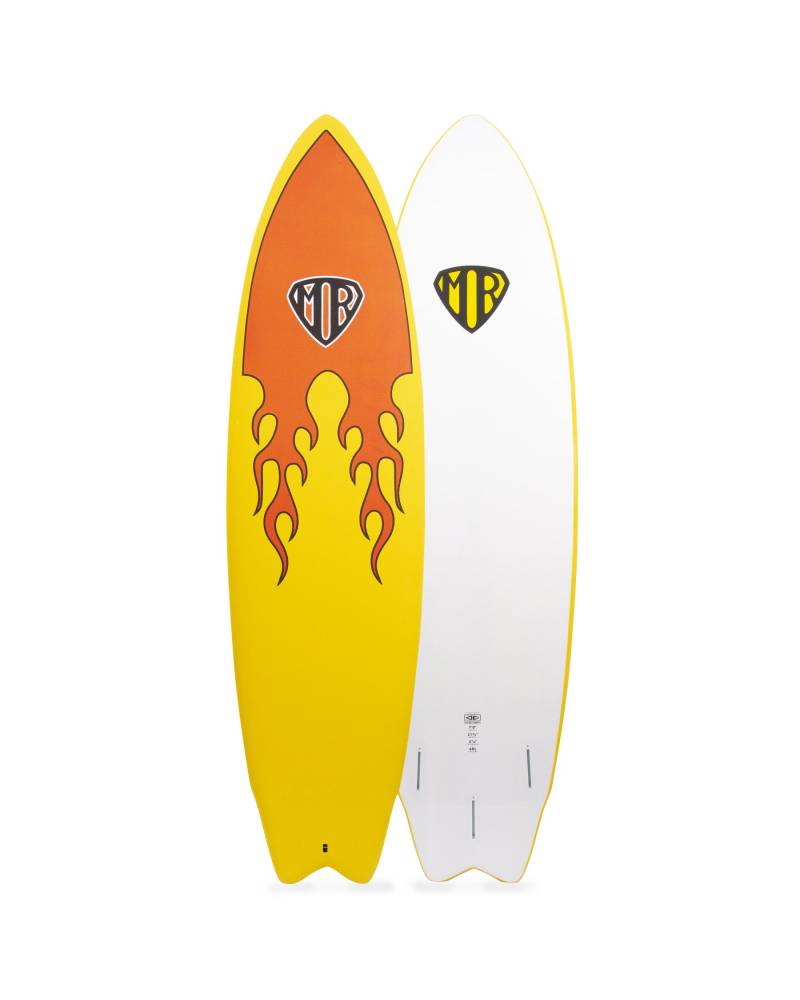 Ocean & Earth | MR Epoxy Twin Fin Softboard 7'0" | Flame