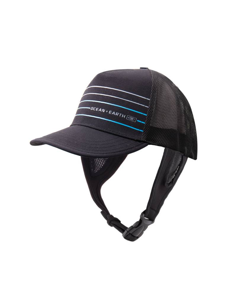 Front view of blue trucker hat